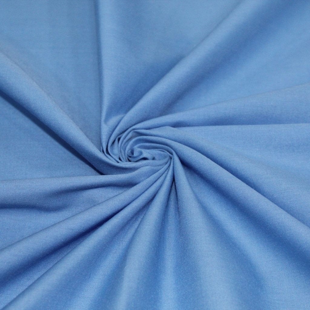 Pound A Metre Light Blue / Full Metre Premium Plain Polycotton Fabric, 60° Washable, 45"- 20 Colours Available