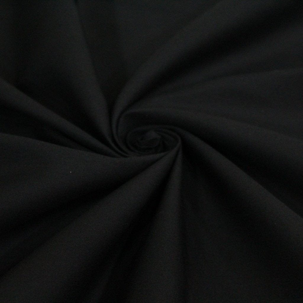Pound A Metre Black / Full Metre Premium Plain Polycotton Fabric, 60° Washable, 45"- 20 Colours Available