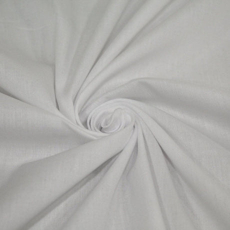 Pound A Metre White / Full Metre Premium Plain Polycotton Fabric, 60° Washable, 45"- 20 Colours Available