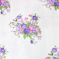 Premium Poly- Cotton Blend Floral Sheeting 90" Wide White - Pound A Metre
