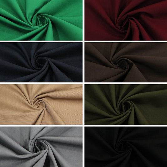 Premium Poly-Cotton Drill Fabric- 8 Colours 60" Wide - Pound A Metre