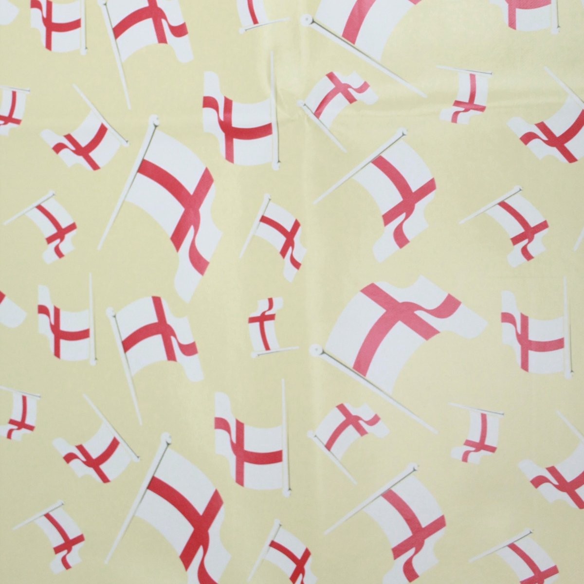Premium PVC Tablecloth Fabric- England Flag 55” Wide Cream - Pound A Metre