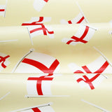 Pound A Metre Full Metre Premium PVC Tablecloth Fabric- England Flag 55” Wide Cream