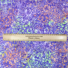 Premium Quality 100% Cotton Bali Batik - Balinese - 45" Wide Purple - Pound A Metre