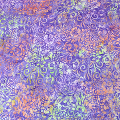 Premium Quality 100% Cotton Bali Batik - Balinese - 45" Wide Purple - Pound A Metre