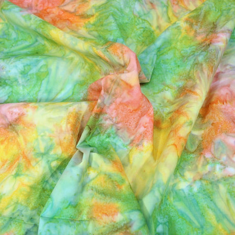 Pound A Metre Per Metre / Green & Orange (BK410/I) Premium Quality 100% Cotton Bali Batik (BK410)- 6 Colours Available
