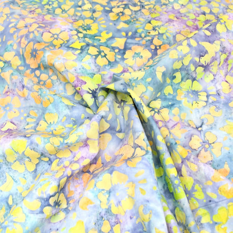 Pound A Metre 1 Metre Premium Quality 100% Cotton Bali Batik - Bloom - 45" Wide Colour Splash
