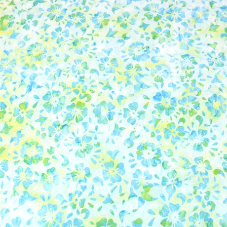 Pound A Metre 1 Metre Premium Quality 100% Cotton Bali Batik - Bloom - 45" Wide Mint
