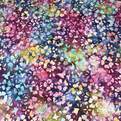 Premium Quality 100% Cotton Bali Batik - Bloom - 45" Wide Purple & Blue - Pound A Metre