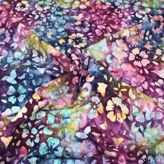 Premium Quality 100% Cotton Bali Batik - Bloom - 45" Wide Purple & Blue - Pound A Metre