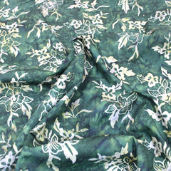 Premium Quality 100% Cotton Bali Batik - Buttercup - 45" Wide Bottle Green - Pound A Metre