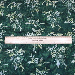 Premium Quality 100% Cotton Bali Batik - Buttercup - 45" Wide Bottle Green - Pound A Metre