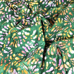 Premium Quality 100% Cotton Batik - Paint Slash - 45" Wide Bottle Green - Pound A Metre