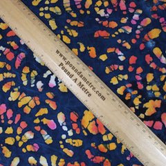 Premium Quality 100% Cotton Batik - Paint Slash - 45" Wide Navy - Pound A Metre