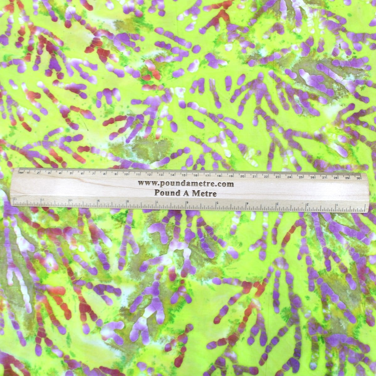 Pound A Metre 1 Metre Premium Quality 100% Cotton Batik - Paint Stems - 45" Wide Lime