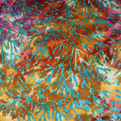 Premium Quality 100% Cotton Batik - Paint Stems - 45" Wide Orange & Teal - Pound A Metre