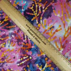 Premium Quality 100% Cotton Batik - Paint Stems - 45" Wide Pink & Orange - Pound A Metre