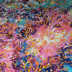Premium Quality 100% Cotton Batik - Paint Stems - 45" Wide Pink & Orange - Pound A Metre
