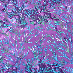 Premium Quality 100% Cotton Batik - Paint Stems - 45" Wide Purple & Blue - Pound A Metre