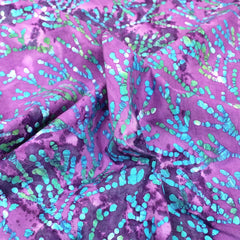 Premium Quality 100% Cotton Batik - Paint Stems - 45" Wide Purple & Blue - Pound A Metre