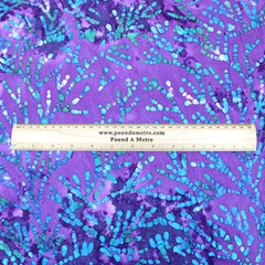 Premium Quality 100% Cotton Batik - Paint Stems - 45" Wide Purple & Blue - Pound A Metre