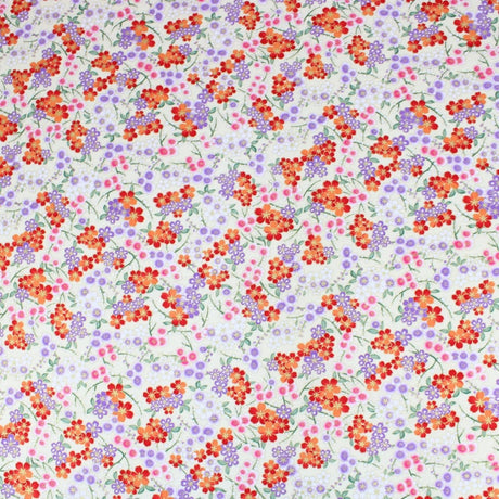 Pound A Metre 1 Metre Premium Quality 100% Oriental Foil Cotton - Blossom - 55" Wide Ivory