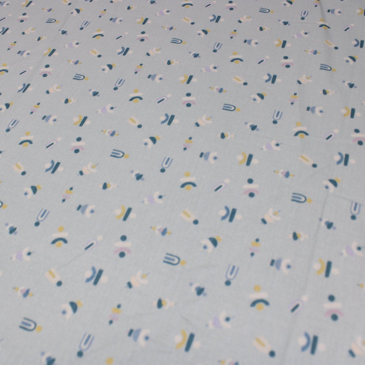 Premium Quality 100% Printed Cotton 44" wide Light Blue - Pound A Metre