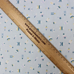 Premium Quality 100% Printed Cotton 44" wide Light Blue - Pound A Metre
