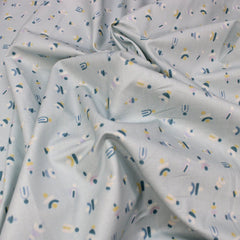Premium Quality 100% Printed Cotton 44" wide Light Blue - Pound A Metre