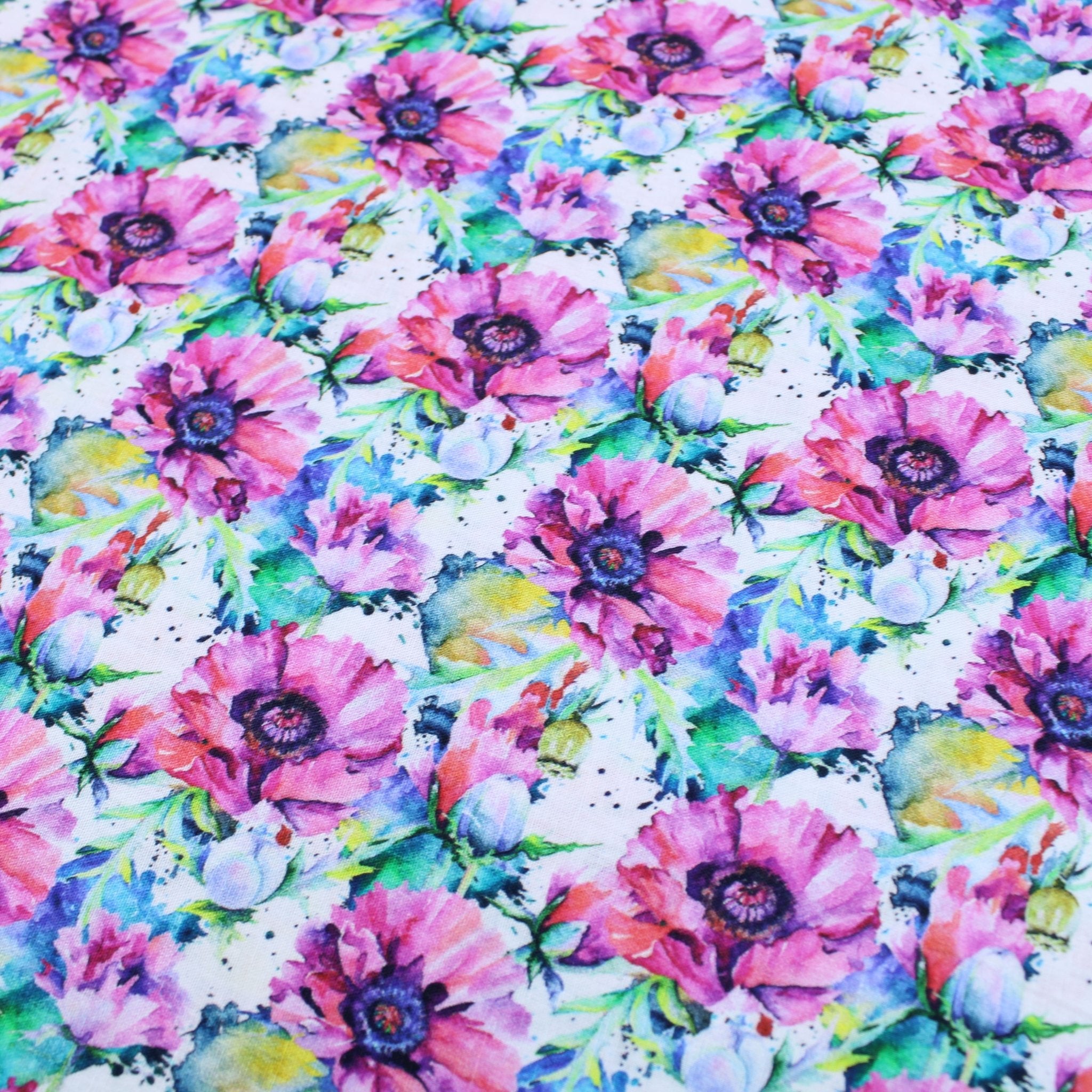 Premium Quality 100% Quilting Cotton - Floral Range - Pink Flower - 45’ Wide - Pound A Metre