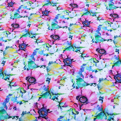 Premium Quality 100% Quilting Cotton - Floral Range - Pink Flower - 45’ Wide - Pound A Metre