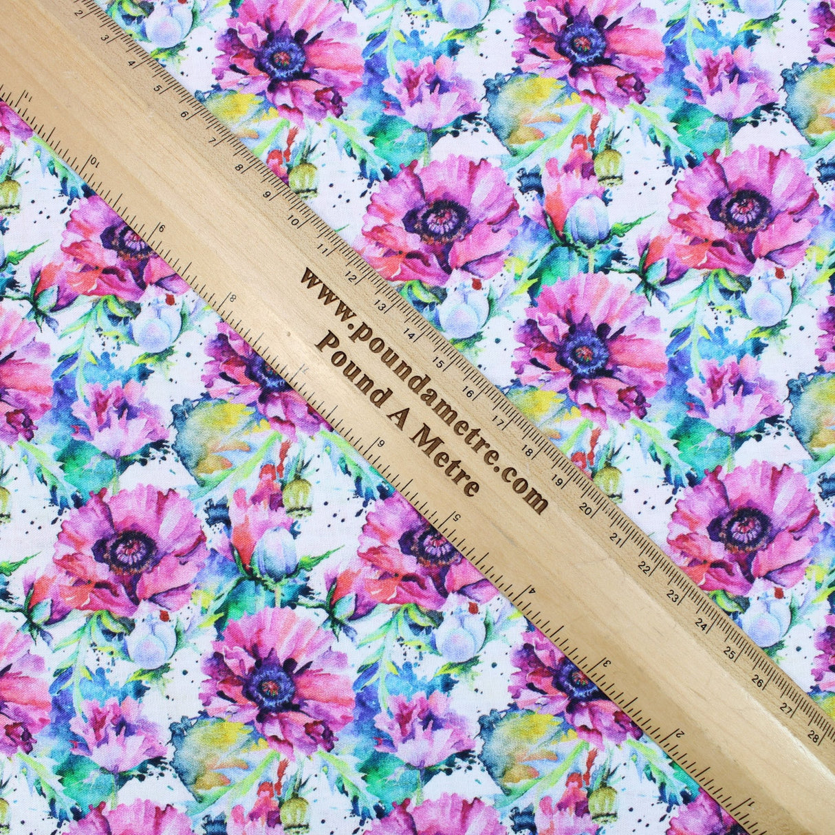 Premium Quality 100% Quilting Cotton - Floral Range - Pink Flower - 45’ Wide - Pound A Metre