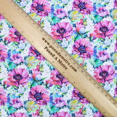 Premium Quality 100% Quilting Cotton - Floral Range - Pink Flower - 45’ Wide - Pound A Metre