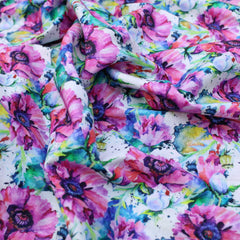 Premium Quality 100% Quilting Cotton - Floral Range - Pink Flower - 45’ Wide - Pound A Metre