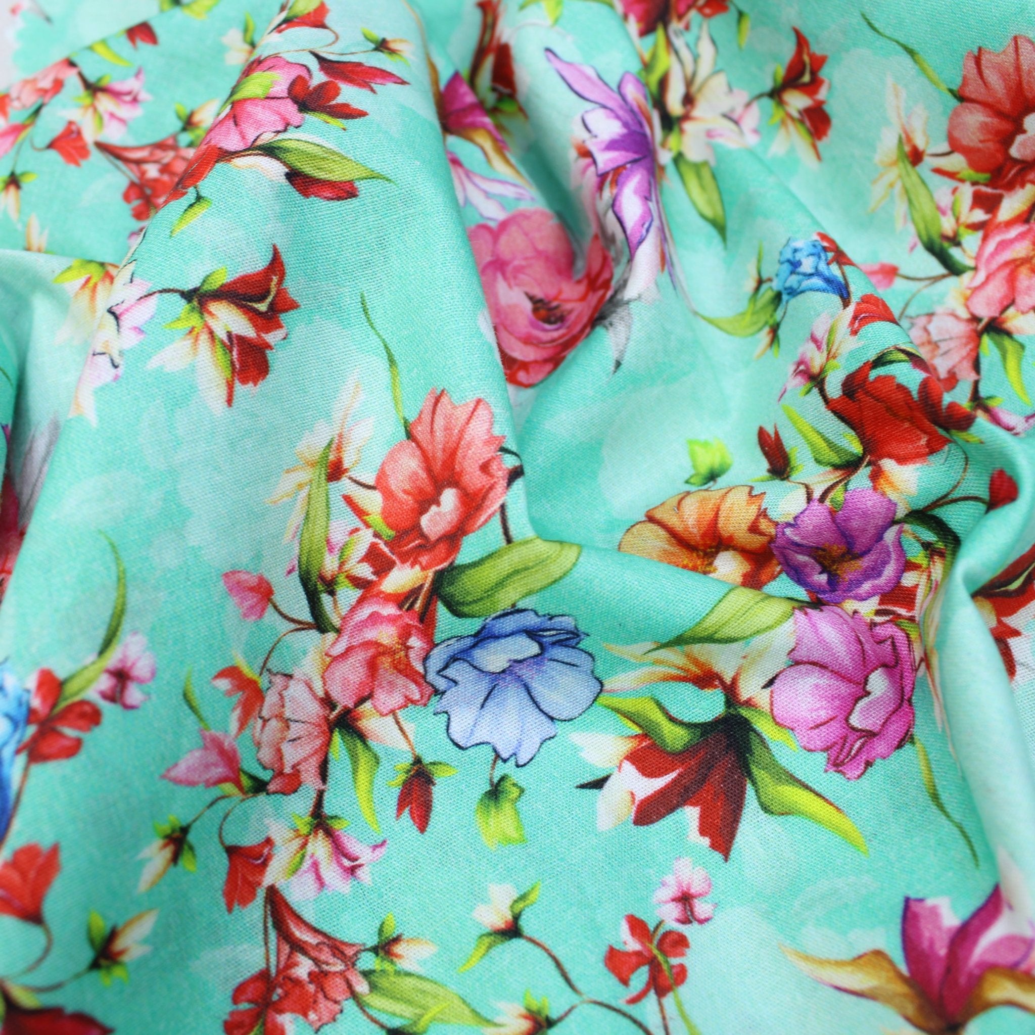 Premium Quality 100% Quilting Cotton - Floral Range - Summer Blooms - 45’ Wide - Pound A Metre