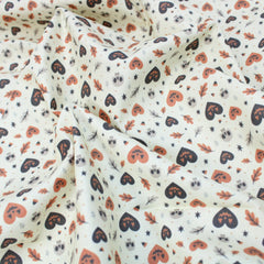 Premium Quality 100% Quilting Cotton - Halloween Range - Pumpkin Hearts - 45’ Wide - Pound A Metre