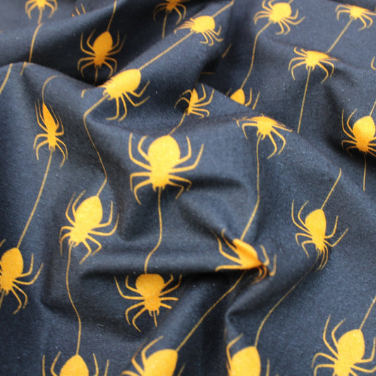 Premium Quality 100% Quilting Cotton - Halloween Range - Spider - 45’ Wide - Pound A Metre