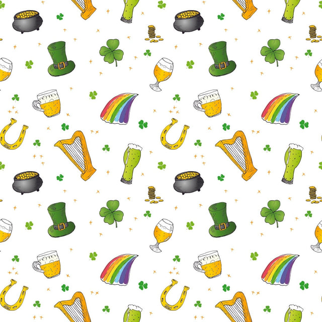 Premium Quality 100% Quilting Cotton- Irish Luck Range - Paddy’s Party -45’ Wide - Pound A Metre