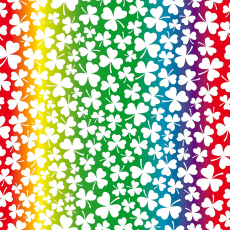 Premium Quality 100% Quilting Cotton - Irish Luck Range - Rainbow Clover - 45’ Wide - Pound A Metre