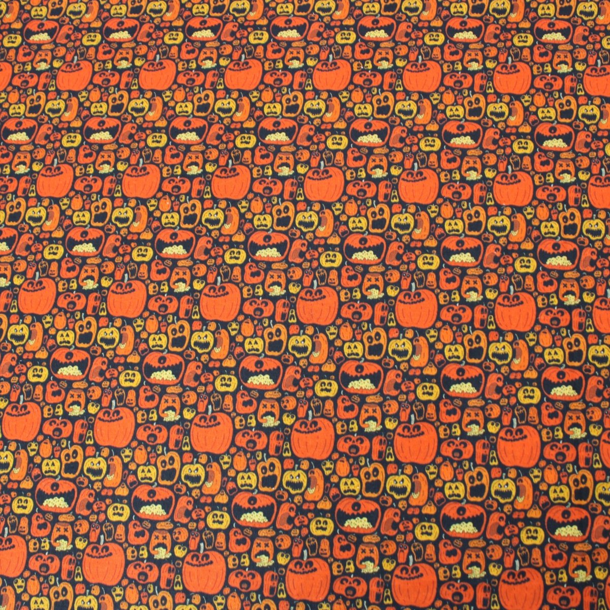 Premium Quality 100% Quilting Halloween Cotton 45' Wide Funky Pumpkin - Pound A Metre