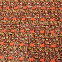 Premium Quality 100% Quilting Halloween Cotton 45' Wide Funky Pumpkin - Pound A Metre