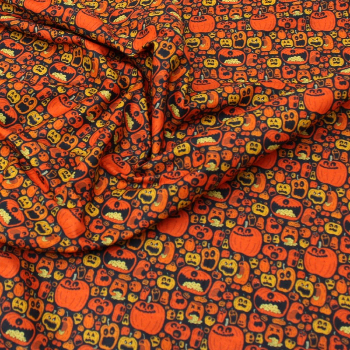 Premium Quality 100% Quilting Halloween Cotton 45' Wide Funky Pumpkin - Pound A Metre