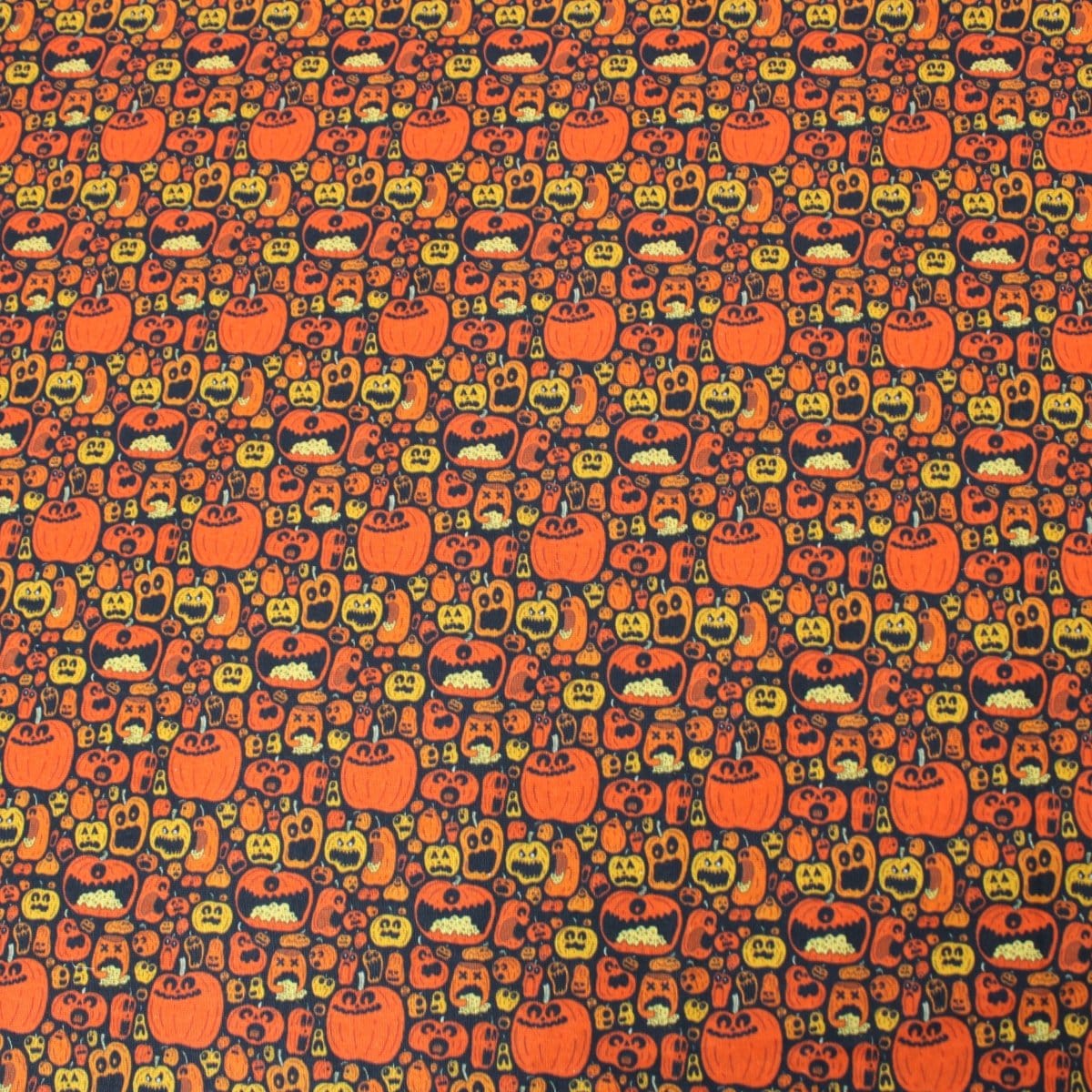 Pound A Metre Full Metre Premium Quality 100% Quilting Halloween Cotton 45' Wide Funky Pumpkin