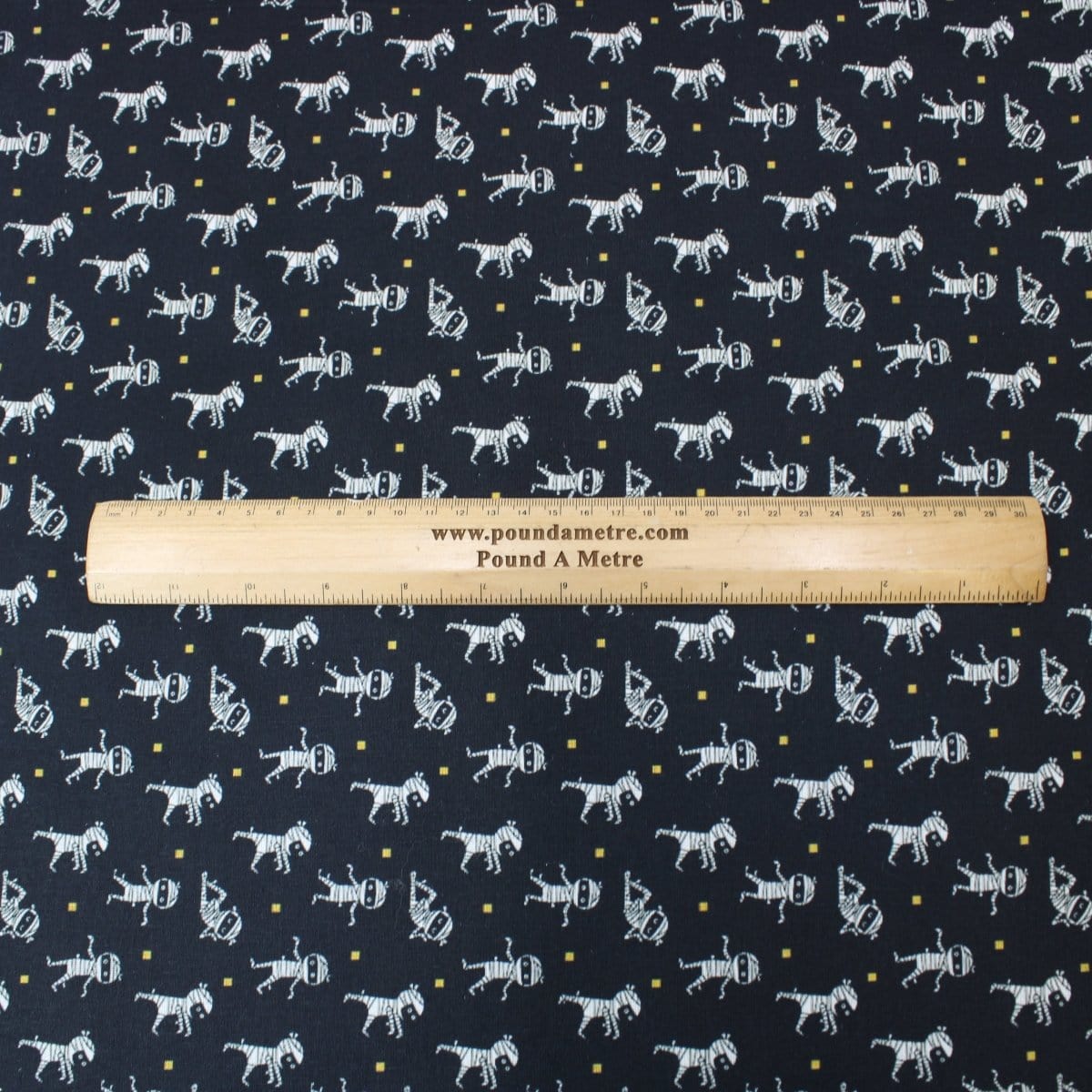 Pound A Metre Full Metre Premium Quality 100% Quilting Halloween Cotton 45' Wide Mummy
