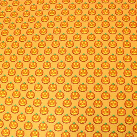 Pound A Metre Full Metre Premium Quality 100% Quilting Halloween Cotton 45' Wide Orange Pumpkin