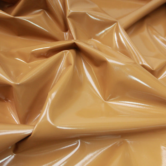 Premium Quality Luxury High Gloss Soft PVC Vinyl Fabric 55" Wide - Brown - Pound A Metre