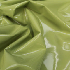 Premium Quality Luxury High Gloss Soft PVC Vinyl Fabric 55" Wide - Olive - Pound A Metre