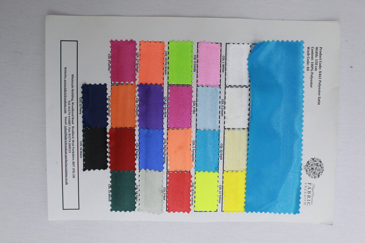 Premium Quality Polyester Satin 60" - Variations Available - Pound A Metre
