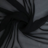 Pound A Metre Black / Full Metre Premium Quality Smooth Chiffon Fabric - 60" Wide - Variations Available