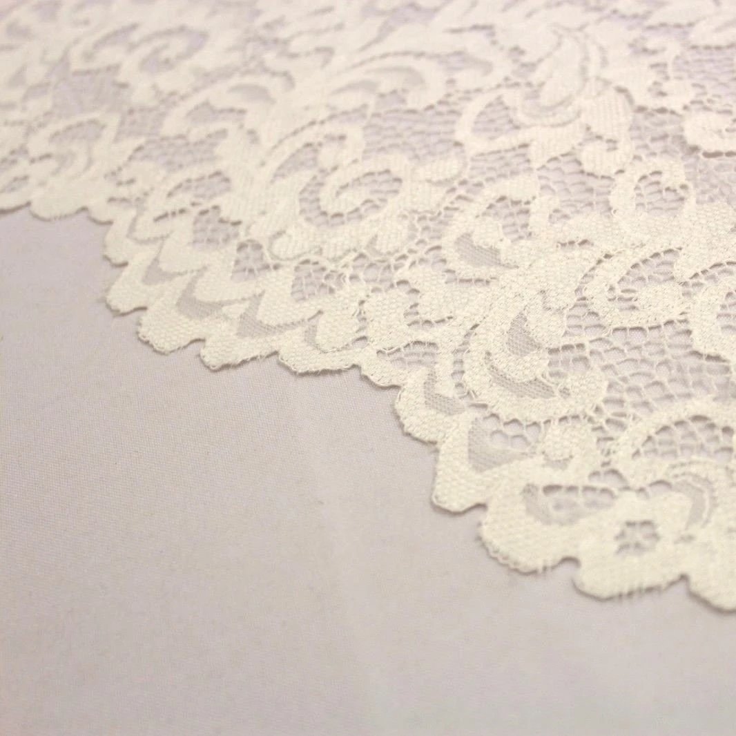 Edith Embroidery Fabric | Bridal Lace Design with Sequins | 52 Wide |  Multiple Colors 